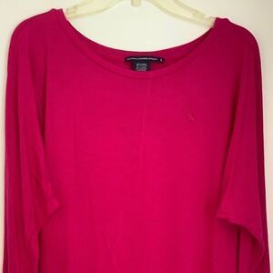 Ralph LAUREN SPORT LOGO MAGENTA DOLMAN SLEEVES WOMAN TOP SIZE L​​